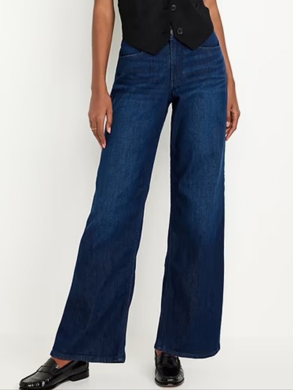 Old Navy High Rise Wow Wide Leg Jeans Denim Size 8 Comfortable Stretchy